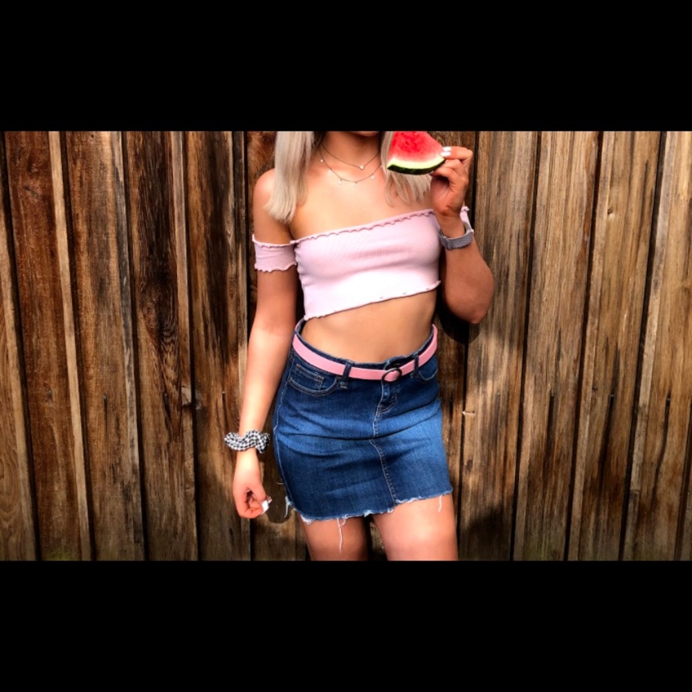 Pink and green crop top set (x2)